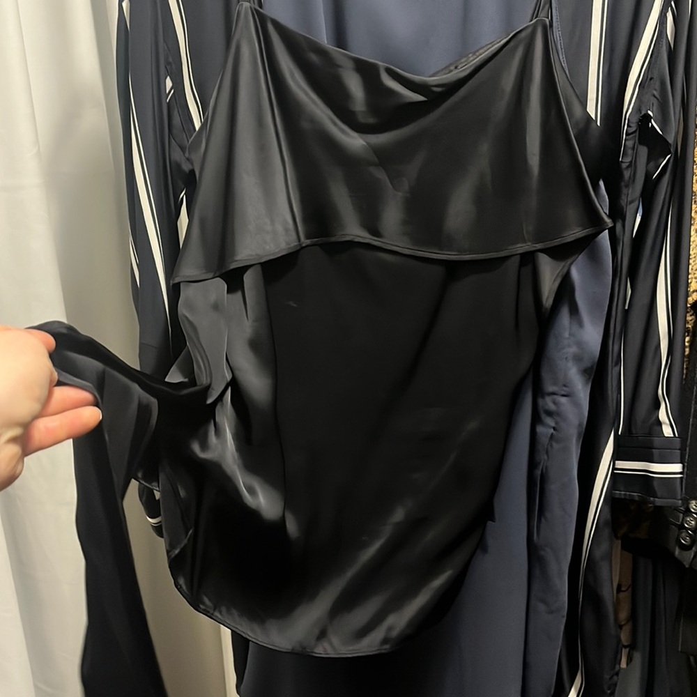 Helmet Lang Black Silk Camisole w/ attached sash